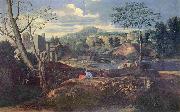 Nicolas Poussin Ideale Landschaft oil painting